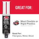 J-B Weld 50139 Plastic Bonder Body Panel Adhesive and Gap Filler Syringe - Black - 25 ml
