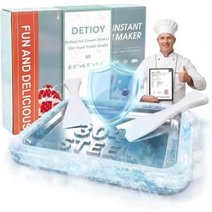 Rolled Ice Cream Maker Kit 2026 Upgraded-Italy-SOAR-SUS-304 Stainless Steel- DIY Rolled Ice Cream Tray Upgraded High-Freezing Refrigeration with 2 Scrapers