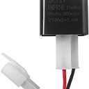 AMFRNE Adjustable 2-Pin Electronic LED Flasher Relay for Motorcycles Fix Turn Signal Hyper Flash, 2 Pin Adjustable Flash Rate Flasher Relay Wiring Connectors Kit for Bike Scooter, Direct Replacement