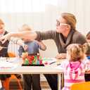 4pcs Back to School Decorations Table Wooden Centerpiece Welcome Back to School Party Decorations Tiered Tray Decor Table Toppers for Home Classroom Party Supplies