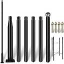 Street Light Pole 20ft Tall - Outdoor Solar Split Street Lamp Post Light Pole with Mounting Steel Anchors for Patio, Street, Backyard, Parking Lot