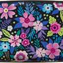 5 x Credit Card Holder, Metal Card Wallet RFID Blocking Mini Slim Aluminum Business Hard Card Case for Women Men (Abstract Flowers)