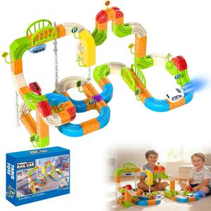 Electric Train Set for Kids Ages 3-8, 242Pcs 3D Flexible Race Track Toy, Gravity-Defying 360 Loop Building Set, STEM DIY Railroad Learning Toy Gift for Toddlers Boys Girls