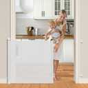 Retractable Baby Gates Extra Wide, PRObebi Retractable Dog Gate Extends to 55" Wide 34" Tall, Dog Gates for The House, Mesh Baby Gate for Staris, Hallways, Doorways, Outdoor & Indoor (White)
