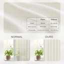 Pinch Pleated Linen Curtains 84 Inches Long for Living Room, Beige White Light Filtering Pleat Drapes Textured Thick Memory Trained Semi-Sheer Window Curtain with Hooks for Bedroom Farmhouse 2 Panels