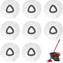 8Pack Spin Mop Replacement Heads,Spinning Mop Replace Head for Floor Cleaning, 100% Microfiber Mop Head Replacement Compatible with Triangle Spin Mop Refill for Easy Wring Mop,White
