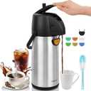 Airpot Coffee Dispenser Thermal with Pump,3L/102 Oz Insulated Stainless Steel Large Airpot Coffee Carafe Lever Action for Hot/Cold Water,Thermal Carafe for Hot Cocoa for Parties (101.4 Ounces)