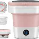 Portable Washing Machine 16L Mini Laundry Washer 3 Modes with Spin Basket Laundry Machine Cleaning Depth Underwear,Baby Clothes Small Shirt for Apartments Dormitories Hotels and Camping (Pink)
