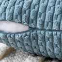 MIULEE Pack of 2 Decorative Throw Pillow Covers 18x18 Inch Soft Boho Striped Textured Corduroy Pillow Covers Modern Farmhouse Home Decor for Couch Bed Sofa Living Room Blue Grey