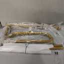 Raybee 75"W Heavy Duty Clothes Rack 450 LBS Rolling Garment Rack with Shelf, Gold