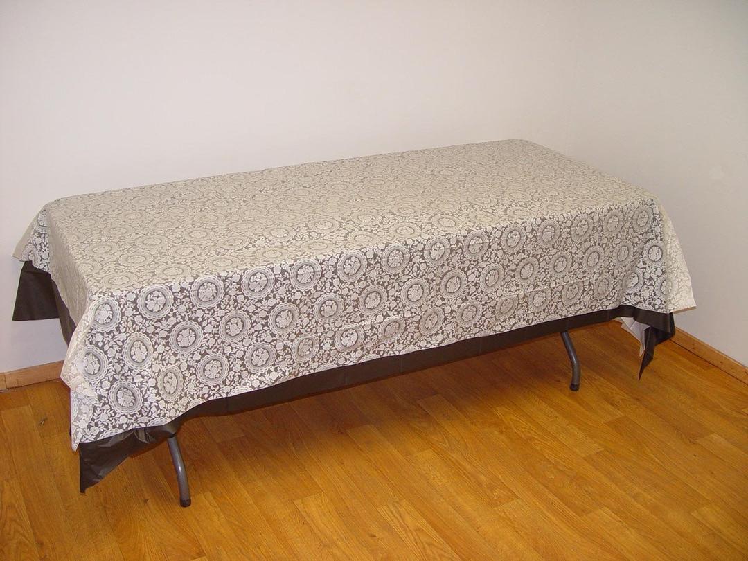 Exquisite Plastic Tablecloth 54in. x 108in. Plastic Rectangle Table Cover - White Lace