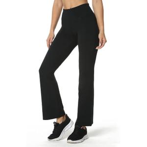 Houmous XL 29'' Inseam Women's Cotton Bootcut Pants Inner Pocket (Black, 4 Pockets) 