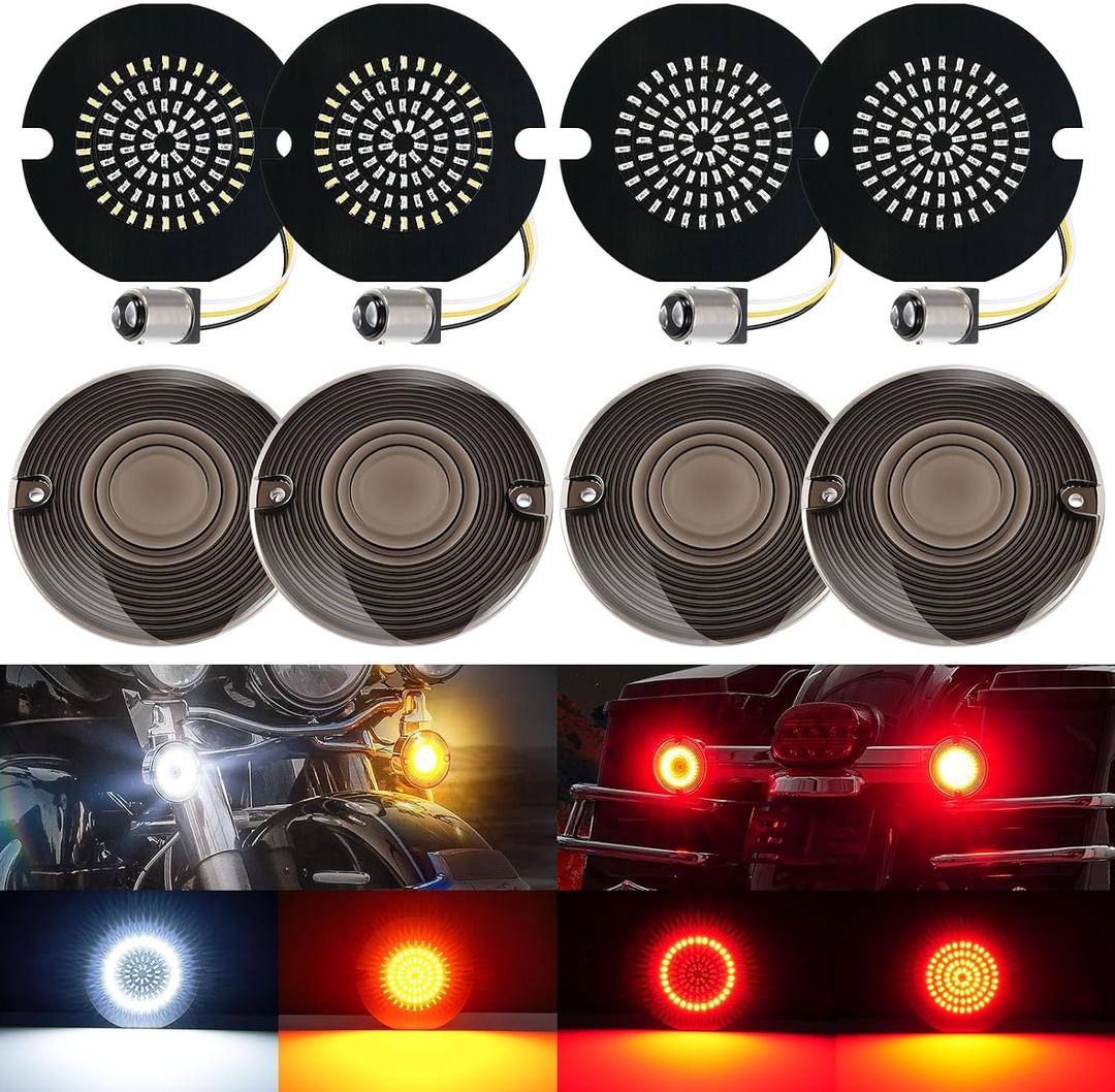 2024 Brightness 3 1/4" LED Turn Signals 1157 Led Lights Compatible for Harley Davidson Road King Electra Glide Ultra Classic Custom Dynamic Road Glide