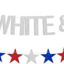 Red White and Two Banner - 4th of July Birthday Party Decorations, Red Blue Star Graland, Patriotic 2nd Birthday Party Decorations