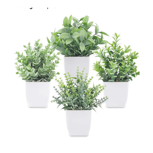Der Rose 4 Pack Fake Plants Mini Artificial Greenery Potted Plants for Home Decor Indoor Office Table Room Farmhouse Bathroom Decor