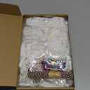 Glimin 24 Set Mini White Christmas Stockings Set with Gold Sequin Snowflake 6 Inch Faux Fur Xmas Hanging Bulk Stocking Small Plush Xmas Stocking with Christmas Kraft Gift Tags