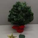 Pre-lit 2ft Small Christmas Tree, Leeheeyee Artificial mini Christmas Tree with 50 LED Lights, Battery Operated Tabletop Xmas Tree with Burlap Base for Table Desk Home Christmas Decor (Green)