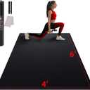 Large Exercise Mat for Home Workout, 6'x4' (7mm) Extra Thick Workout Mat, High-Density Gym Mat for Cardio, Jump Rope, MMA, Weights (Shoe-Friendly)