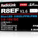 Radiolink R8EF 8 Channels 2.4GHz RC Receiver SBUS/PPM/PWM Long Range Control RX for Airplane Truck Robots Helicopter RC Transmitter T8FB/T8S/T12D/T16D/RC8X/RC4GS V3/RC6GS V3