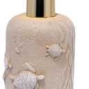 Soap Dispenser  Eco-Resin Relief with Gold Pump, Coastal Bathroom Vanity & Nautical Kitchen Sink Decor (Turtle)