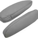 DSkoiph Front Seat Armrest Cover Leather Synthetic 1 pair Compatible with Toyota Sienna 2011 2012 2013 2014 2015 2016 2017 Gray Leather Part Only
