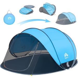 Night Cat Pop-up Beach Tent: Large Sun Shade Shelter for 2-4 Persons Picnic Sport Activities, 285 X 200 X 115 Cm