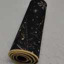 Snowman Christmas Trees Snowflake Christmas Kitchen Mats Set of 2, Black Winter Holiday Home Decor Kitchen Rugs for Floor 17x29 and 17x47 Inch