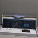 Wireless Keyboard and Mouse, Vssoplor 2.4GHz Rechargeable Quiet Full-Size Keyboard and Mouse Combo with Nano USB Receiver for Windows, Laptop, PC, Notebook-Black and Blue