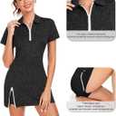 FKEEP Women's Tennis Golf Dress Outfits Athletic Workout Dress with Shorts and Pocket Sport Dresses (S)