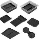 6PCS Upgrade Center Console Organizer Tray for 2025 Tesla Model 3,Double Layer Space, Durable Material, Easy to Clean Hidden Storage Case for Tesla Model 3 Highland Accessories 2025 2024