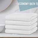 10 x White Bath Towels (Pack of 12, 22x44 Inches) - Economy, Lightweight, Quick Drying - Bulk Sets for Commercial Uses, Gym, Salon, Spa & Hair