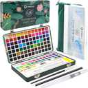 Artecho Watercolor Paint Set 128 Colors, Water Colors Paint Adult Set with Watercolor Papers and Brushes, Perfect Watercolor Kit for Beginners & Professionals