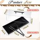FoldTier 2 Pcs Rectangular Cake Stand Serving Tray with Lid and 9'' Serving Tong Acrylic Pastry Display Case 14 x 6 x 4 Inches Black Clear Platter Dessert Holder for Pastries Decorative Centerpiece