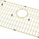 Kitchen Sink Grid, Kitchen Sink Protectors, Stainless Steel Sink Grids for Bottom, 26" x 14" with Rear Drain for Single Sink Bowl, Golden Color