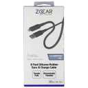 ZGEAR 6 Foot Silicone Rubber Sync Change Cable and Fast Charger Wall Charger and ZGear Lightning Cable High Power Wall Charger - Black