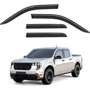 Out-Channel Window Rain Guards Fit for Ford Maverick 2022 2023 2024 2025 2026, Window Visors Vent Shades Wind Deflector Dark Smoke with Thicker 4PCS