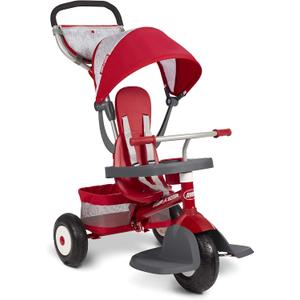 Radio Flyer Ultimate All-Terrain Stroll 'N Trike, Kids and Toddler Tricycle, Red Toddler Bike, for Ages 9 Months - 5 Years (Air Tire)