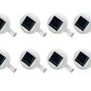 YXFV 8 Pack White Solar Powered Gutter Lights, Outdoor Waterproof Solar LED Gutter & Fence Lights with Clip for No Drilling Installation on Railings, Deck, Wall, Garden, Path, Patio(Without Battery)