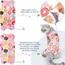 4 Pieces Cat Recovery Suits Body Wraps Breathable Kittens Recovery Clothes for Cats Small Dogs Abdominal Weaning(Banana, Football, Strawberry, Donut,XL)