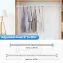 CorkLatta Chrome Shower Curtain Rod 31 to 68 Inch,1 Inch Diameter Adjustable Spring Tension Curtain Rod No Drilling Stainless Steel Telescoping Rod,No Rust