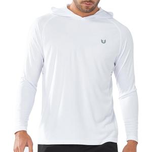 NORTHYARD Men's UPF 50+ Hoodie Shirts Long Sleeve Sun Protection Fishing Swim Beach UV SPF Rash Guard Quick Dry Lightweight (Large, White)