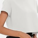 Dalavch Women's Crop Top Short Sleeve Athletic Workout Yoga Running Gym Casual Tees T-Shirts Loose Fit Small