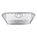 TYG Front Grille Fit for 2018-2021 Hyundai Kona Limited/Trend/Ultimate Model with Chrome Frame, OE Style Replacement Non-Active Exterior Grille, Replaces 86350-J9100 HY1200219 (Silver)