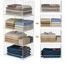 4-Tier Stackable Closet Organizers and Storage Basket, Foldable Closet Shelf Organizer System, Space-Saving Clothes Storage Drawer Organizer for Wardrobe, White (Patent Pending)