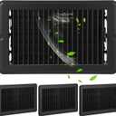 Fumete 4 Pcs 6 x 10'' Black Floor Vent Covers Heavy Duty Floor Register Metal Heat Vent Covers with Rust Proof Finish for Home Heater