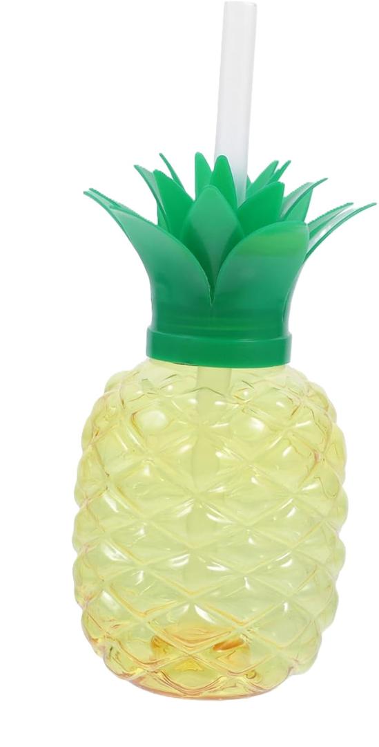 Reusable Pineapple Shaped Drinking Cups Straws Fun Fruit Design for Parties Picnics and Beach Events for Celebrations and Festive Gatherings