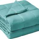 yescool Weighted Blanket for Adults (15 lbs, 48" x 72", Teal) Cooling Heavy Blanket for Sleeping Perfect for 140-160 lbs, Twin Size Breathable Blanket with Premium Glass Bead, Machine Washable