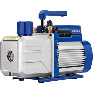 VIVOHOME 1.5 HP 14.4 CFM 2 Stage HVAC Vacuum Pump for R134a R12 R22 R502 R410a Systems, Auto AC Vacuum Pump for Automotive Air Conditioner Refrigeration Maintenance with 2 Oil Bottles