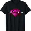T-Shirt Jesus is My Superhero, Christian Love T-Shirt (Black, L)