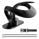 Elegant Bathroom Sink Faucet Single Hole, AUU Waterfall Matte Black Vanity Sink Faucet Solid Brass, Single Handle Basin Tap with Pop Up Drain Deck Plate Supply Line (Black, Short)